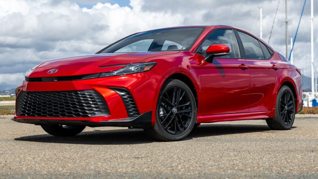 Red Toyota Camry car rental in Los Angeles